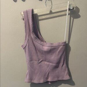 Urban Outfitters Lilac Ribbed Asymmetrical Tank
